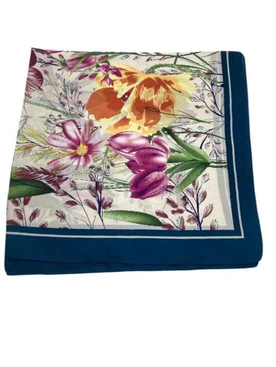 Venetian Garden Teal Square Scarf (NWT) - Picture 6 of 16